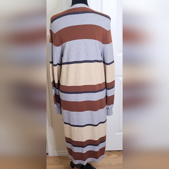 Cara Sanatana x Nine West Women's Balloon Sleeves Sweater Cardigan Brown/Gray M - Picture 5 of 13